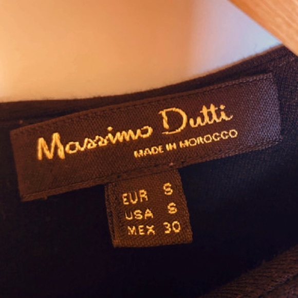 Massimo Dutti Little Black Dress W Faux Leather Sleeves and Pockets Sz S - Picture 7 of 7